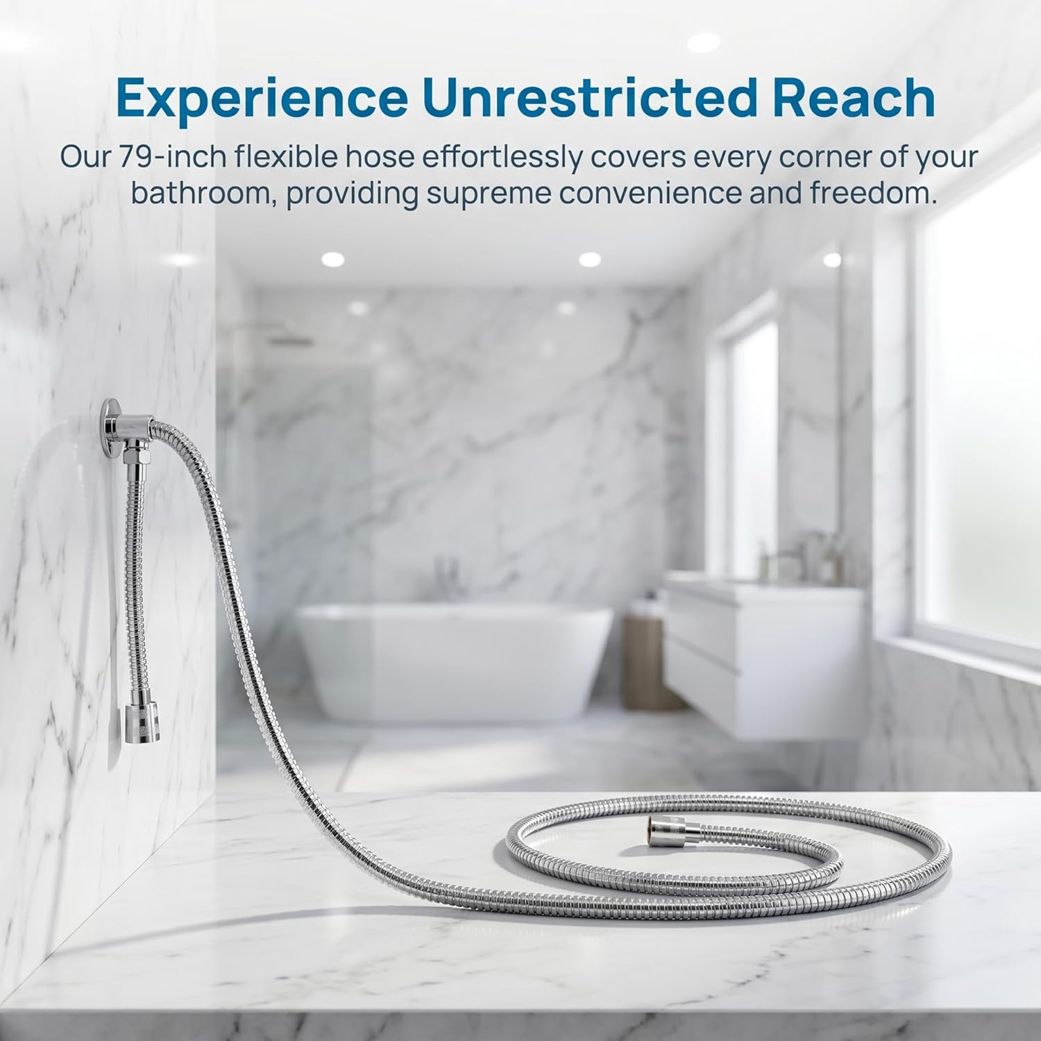 Shower Hose,79 Inches Extra Long Stainless Steel Handheld Shower Head Hose,Flexible Hand Held Extension, Universal Replacement G1/2