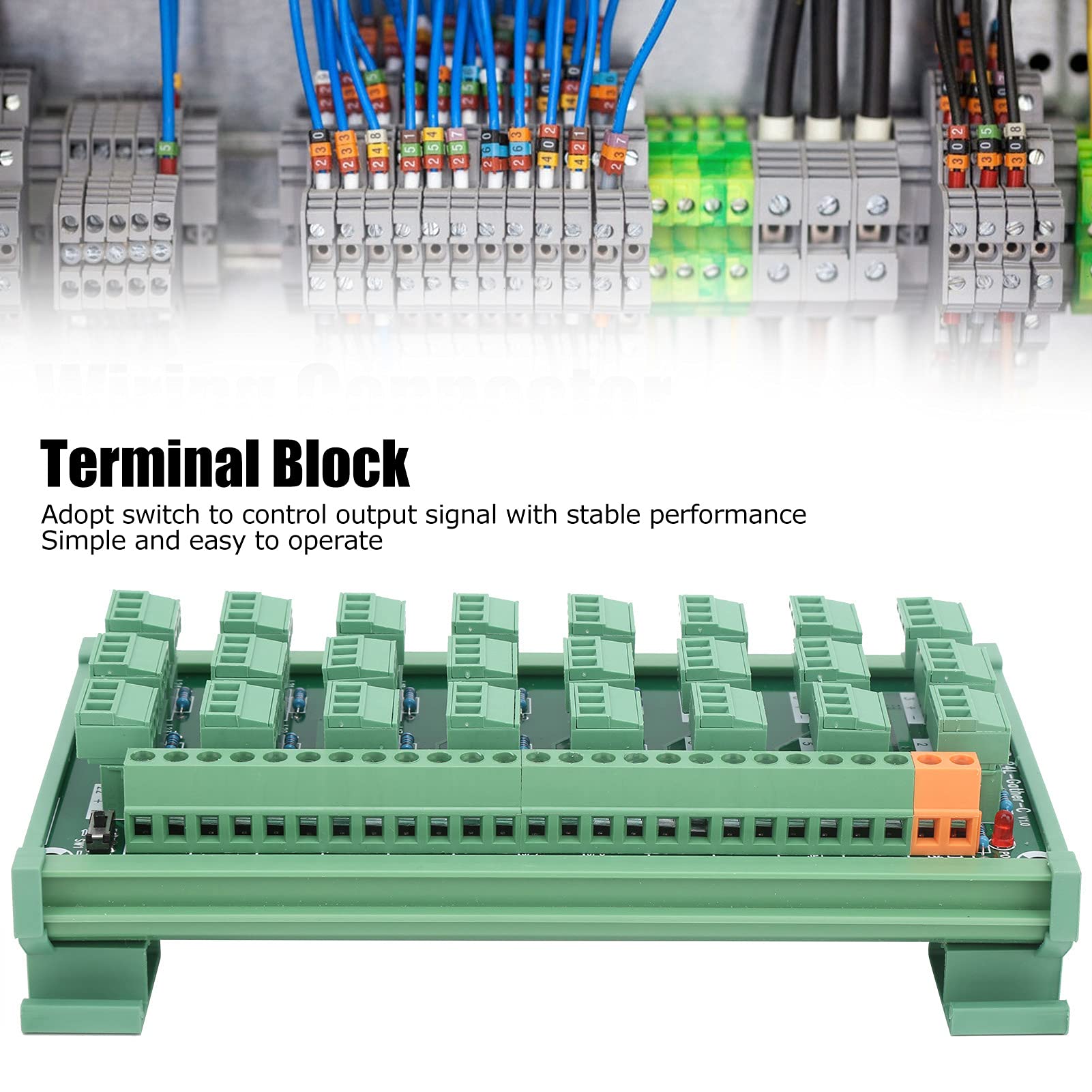 NDNCZDHC Terminal Block KP 24L Gather C Distribution Block 3 Wire 24 Channel Terminal Connectors 3.81mm Terminal Spacing Wire Terminal Block