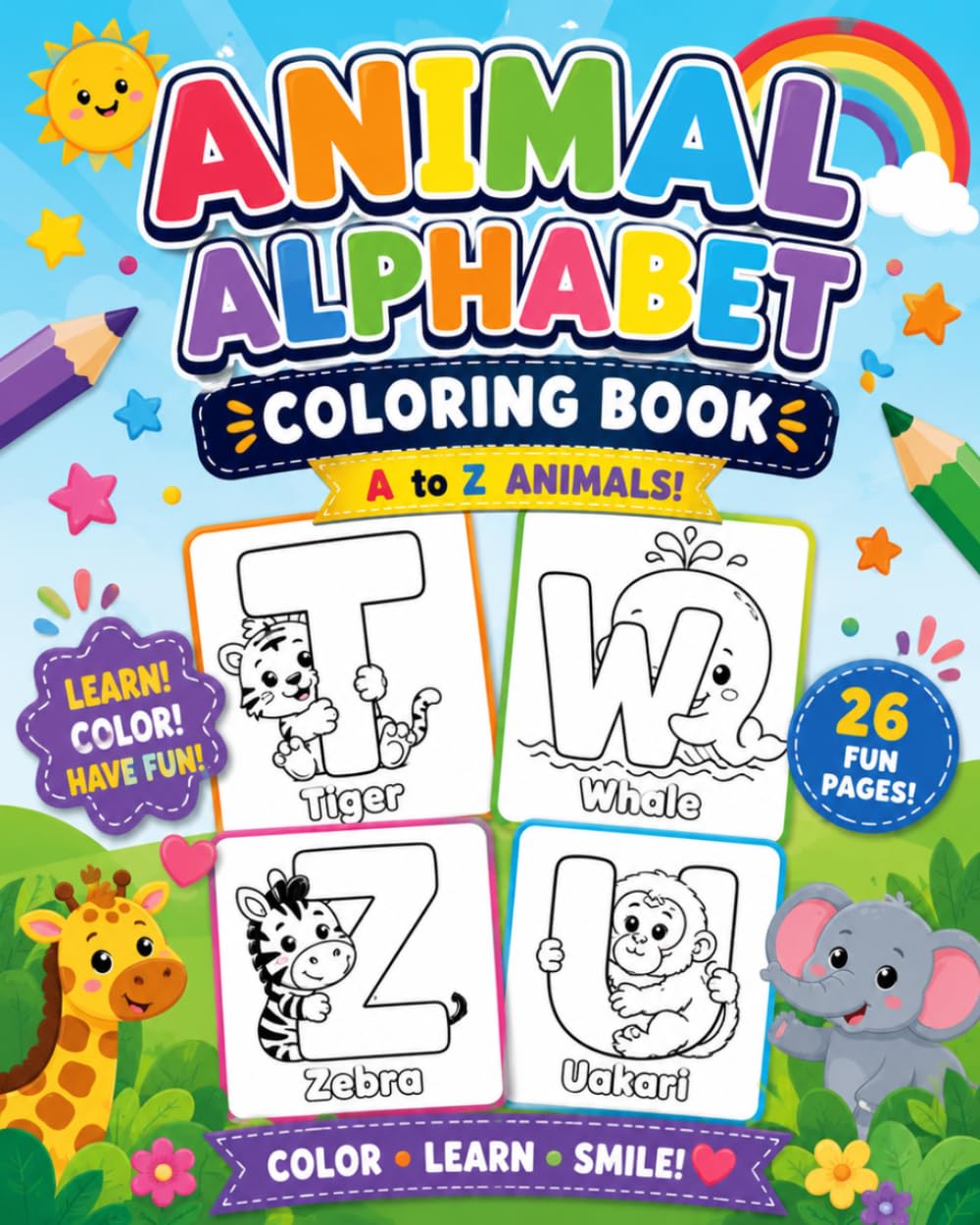 COLORING BOOK: ANIMAL ALPHABET: A to Z Animals