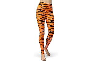 Women's Yoga Leggings with a Striking Tiger Print in Buttery Soft Fabric