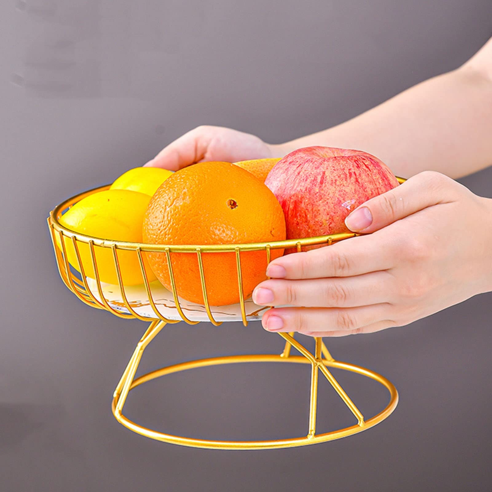 TONGDY Getrocknete Früchte aus Glas + Eisen, Party-Snack-Tablett, Organizer zur Aufbewahrung von Lebensmitteln, for Süßigkeiten/Nuss/Süßigkeiten, Kekse (Color : Black, Size : 27 * 13.5cm) Küche, Haushalt & Wohnen