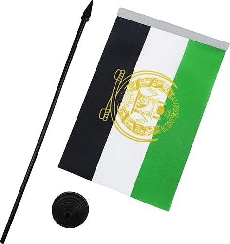 Miniatura 201 de Bandera de la bandera del Líbano de AZ, 3.9 x 5.9 in, bandera de escritorio libanesa, 5.9 x 3.9 in, barra y base de plástico negro