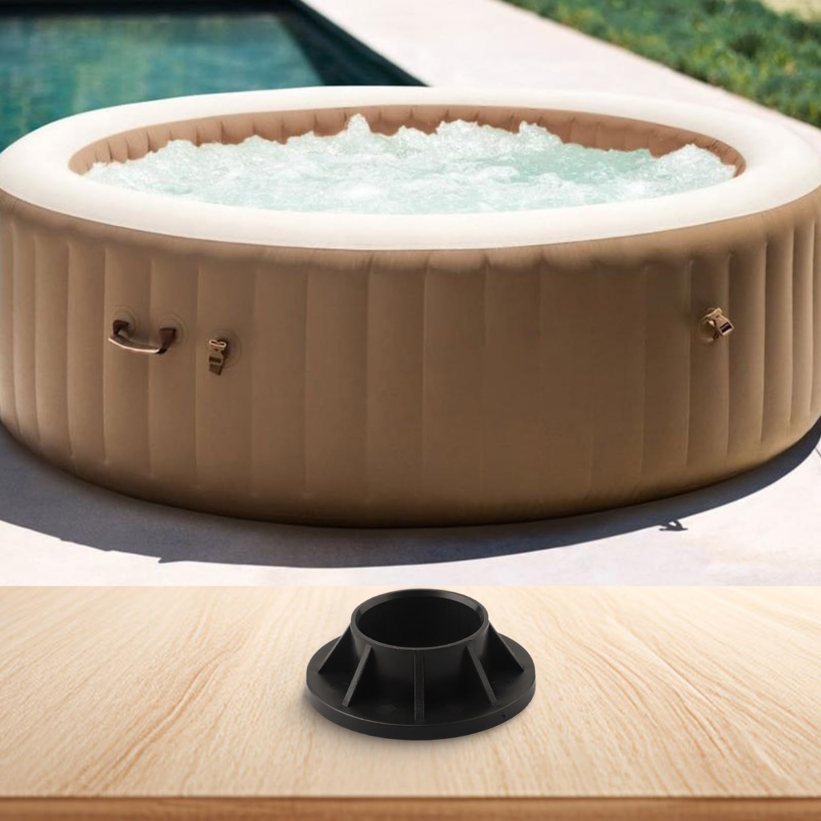 Tapa de plástico para patas Intex 25021, compatible con piscinas de marco de metal de 18 a 24 pies y modelos rectangulares pequeños 28279/28270/28271, se adapta a agujeros verticales de 2 pulgadas