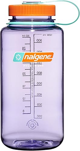 Nalgene Leak Proof Tritan BPA-Free Water Bottle - 32 oz Wide Mouth - Made in the USA for Outdoor Use & Daily Hydration (Amethyst)