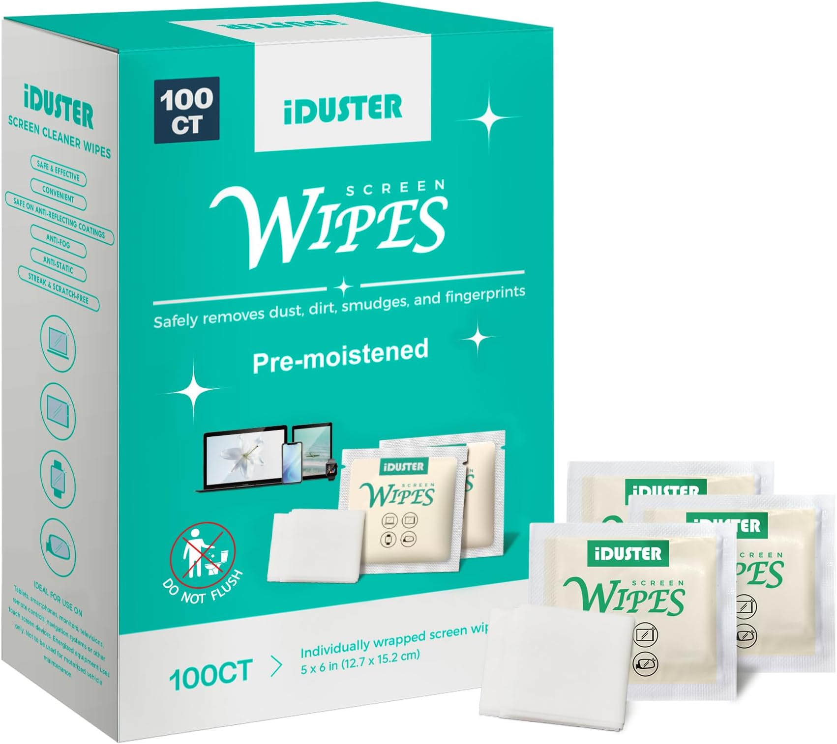 PureAid Lens Wipes, Cleans Eyeglasses Camera Lenses, Smart Phones and More 100ct