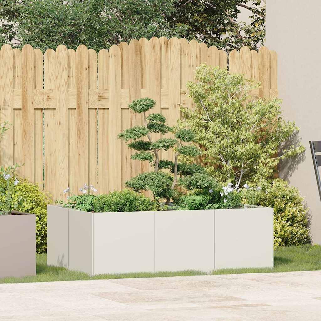 Ogrodnik stalowy biały 120x80x40 cm | Otwarte dno drenażowe, stabilny stojak wewnętrzny, dla roślin kwiatów i warzyw