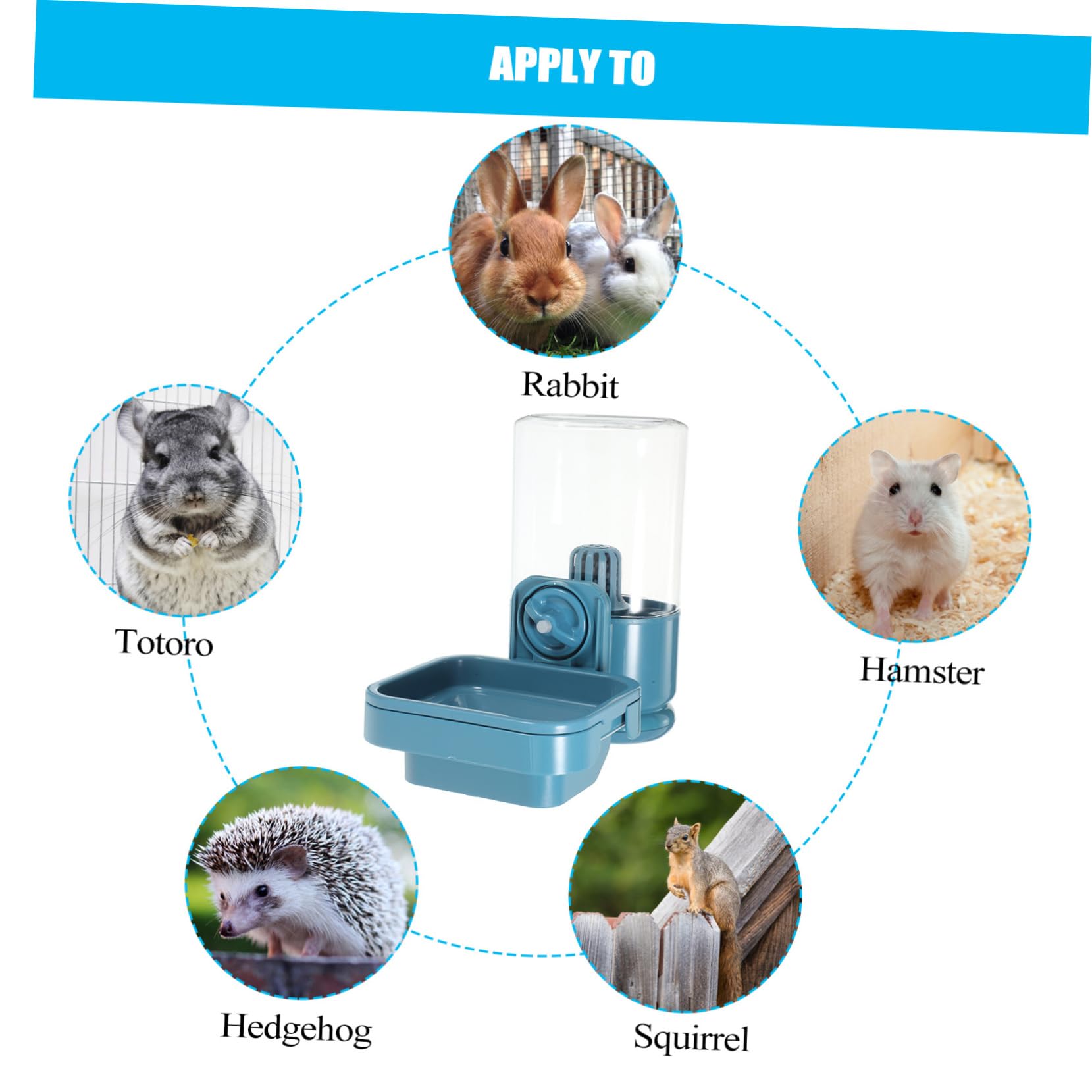 Kaninchen Wasserspender mit 750ml für Transport und Käfig aus Kunststoff