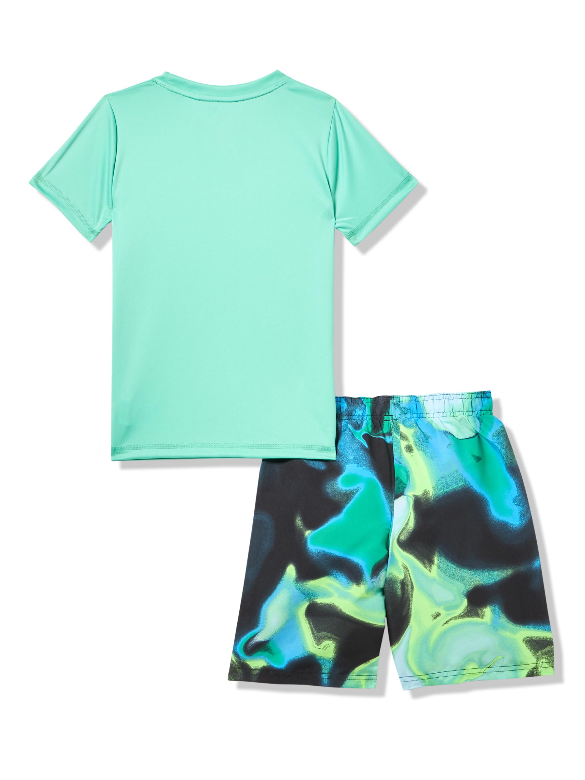 Under Armour Boys' Swim Volley Set, Sleeve Shirt & Matching Shorts, Lightweight & Breathable Rash Guard Set Bambini e ragazzi