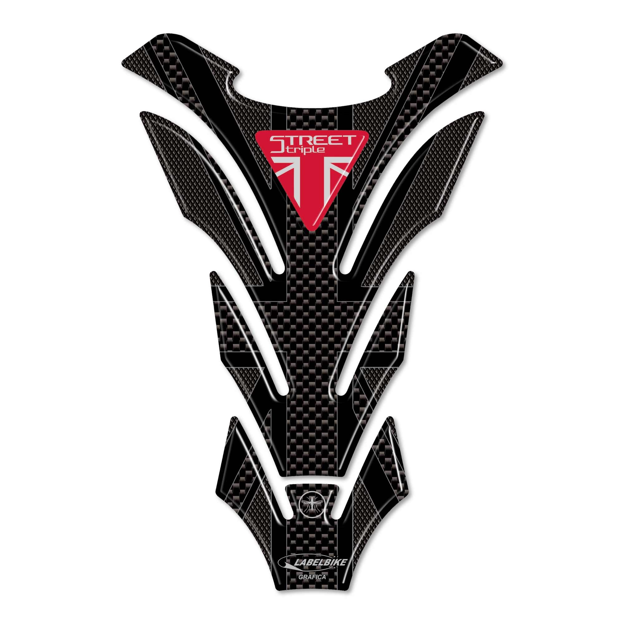 labelbike - 3D Aufkleber Motorrad Tankpad Schutz und Dekoration aus Harz kompatibel mit Triumph Street Triple Union Jack