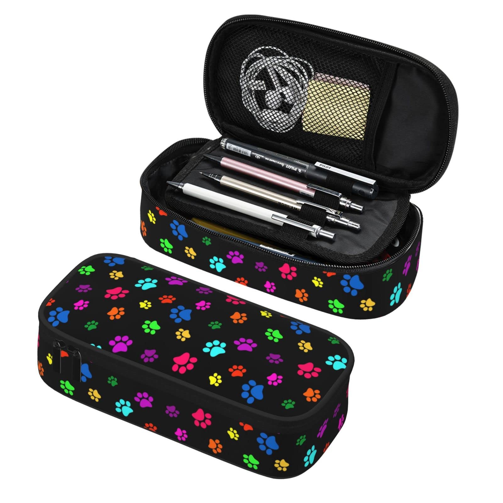 Perinsto Colorido estuche de lápices de patas de animales de perro de gran capacidad, caja de papelería, estuche para lápices, organizador de escritorio para la escuela, oficina, hogar, Patas de perro