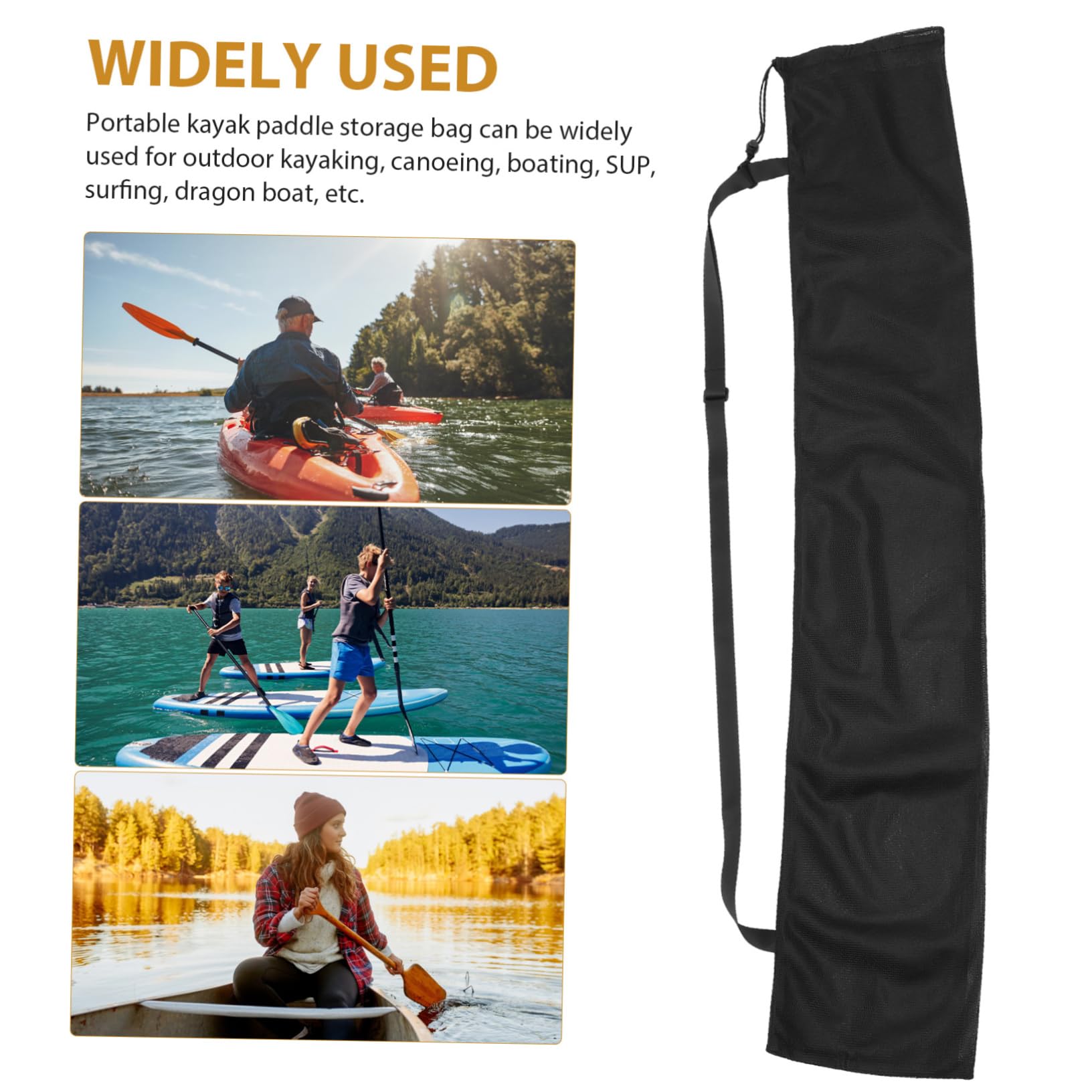 Parliky Storage Bag 4-Section Paddle Pouch Shoulder Straps Easier Paddle Holding Safe Storage for Outdoor Use