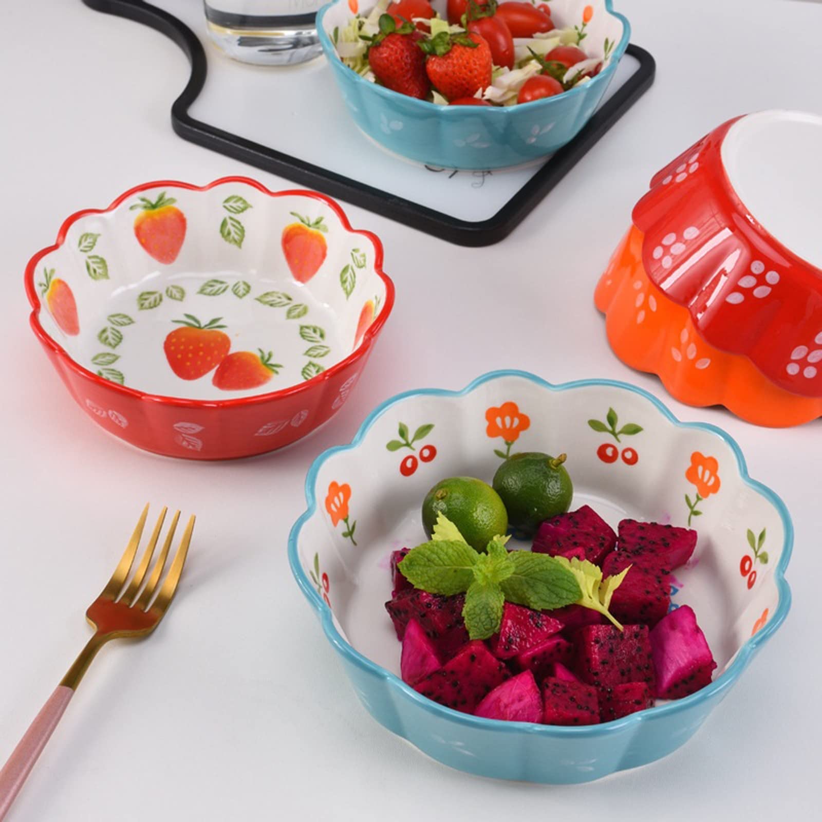 Japońskie formy do pieczenia, na owoce gospodarstwa domowego, miska do sałaty, ręcznie malowana miska deserowa, miska na ryż, natychmiastowe ceramiczne naczynia do lasagne, tiramisu i zapiekanek (A,L)