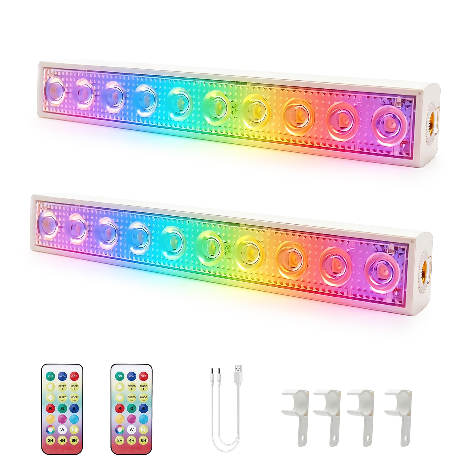 Bonikita 10 LED Pool Lights Rechargeable ，7 Color Temps- 4 Level Brightness，Water Feature Lights,3 Modes,IP68 Waterproof，with Pond Light/Underwater LED Lights -16.5CM&2 Pack