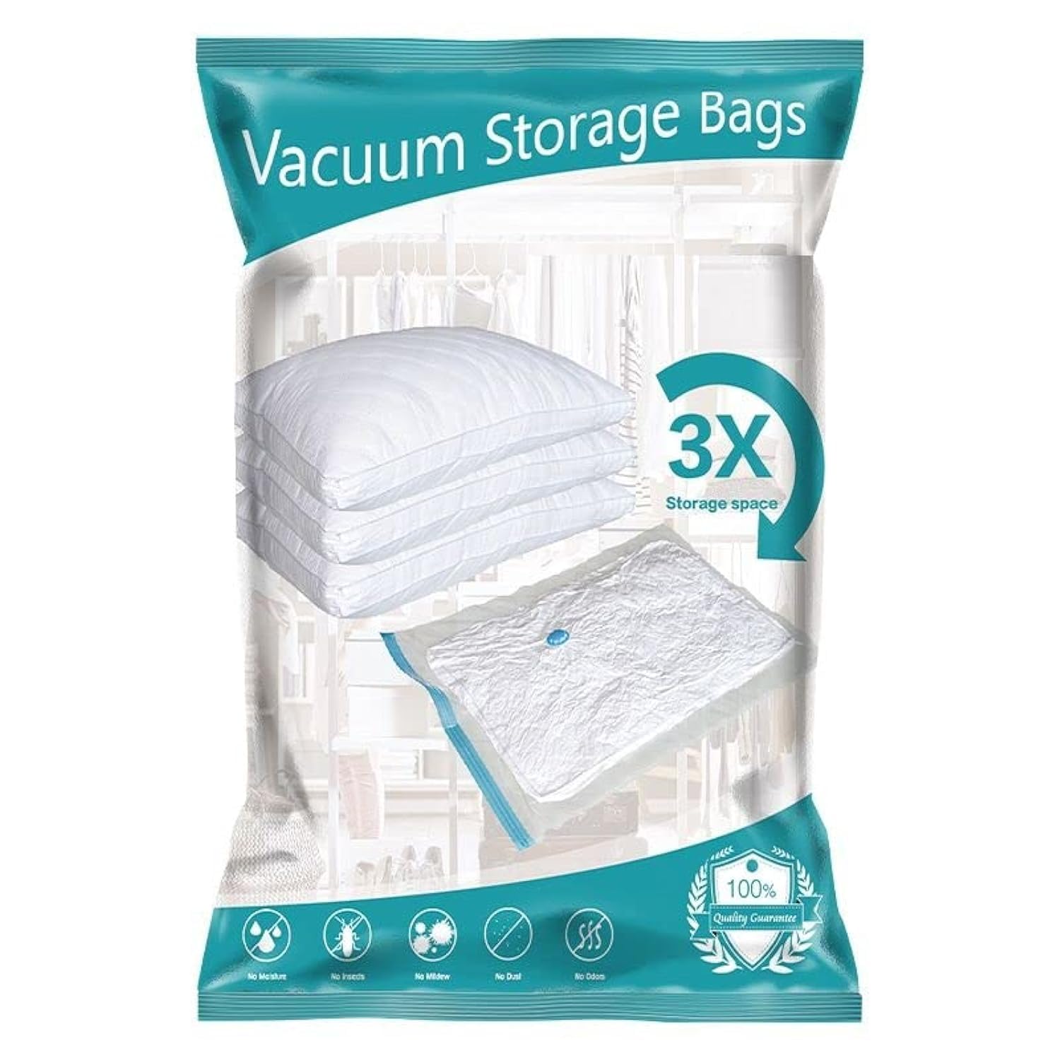 Vacuum Space saver Storage Bags Compression bag to pack small clothes for home or travel (5SMALL)