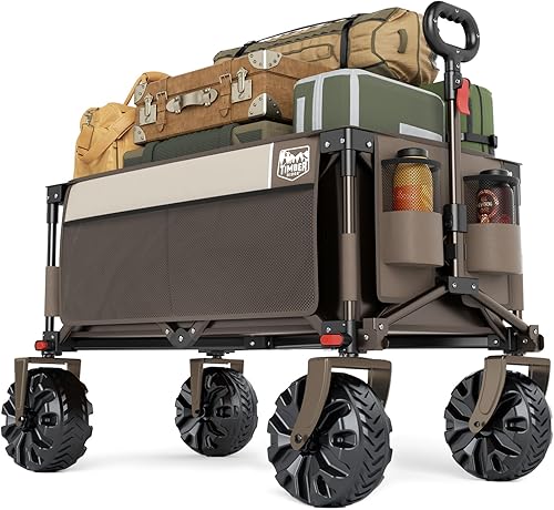 Timber Ridge - Carrito plegable para exteriores, carrito de utilidad, carrito plegable resistente con ruedas todo terreno para compras, camping,