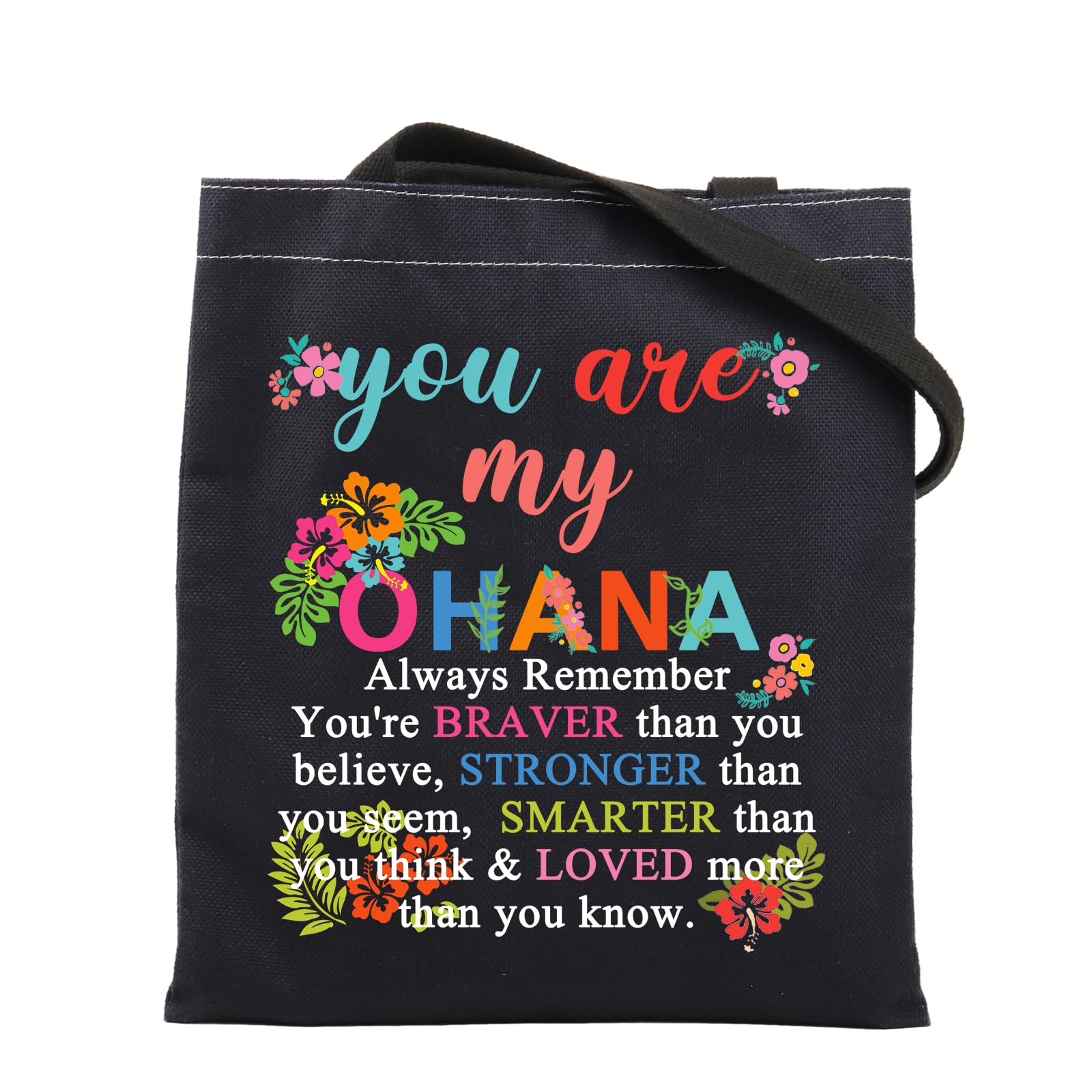 BNQL Ohana Gifts You're My Ohanas Tote Bag Ohana Family Gifts Inspirational Ohana Friend Gifts Hawaiian Hibiscus Flower Bag