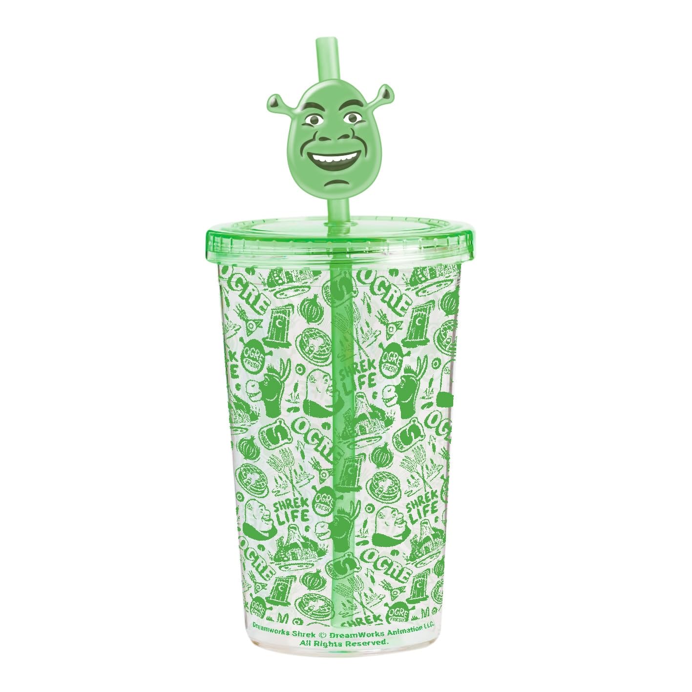 Shrek (Shrek Life) Plastic Cup With Straw, Official Licensed Merchandise, Collectible Gift for Fans, Home, School or Office Use