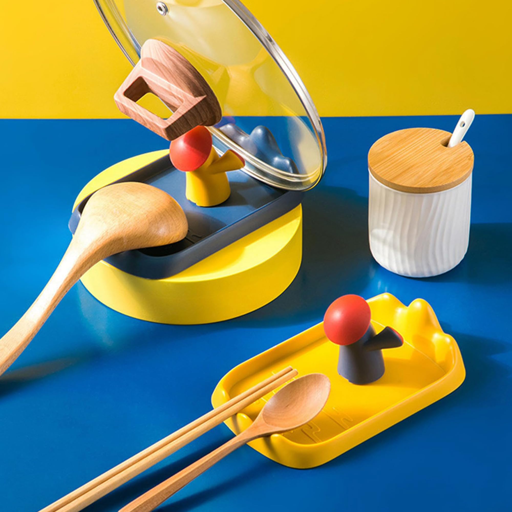 MZSX 2pcs Kitchen Utensil Racks, Lid and Spoon Racks, Multifunctional Tray, Household Lid Rack, Spatula Rack, Spoon Mat, Chopsticks Pot Lid Rack, Cooking Utensils Rack