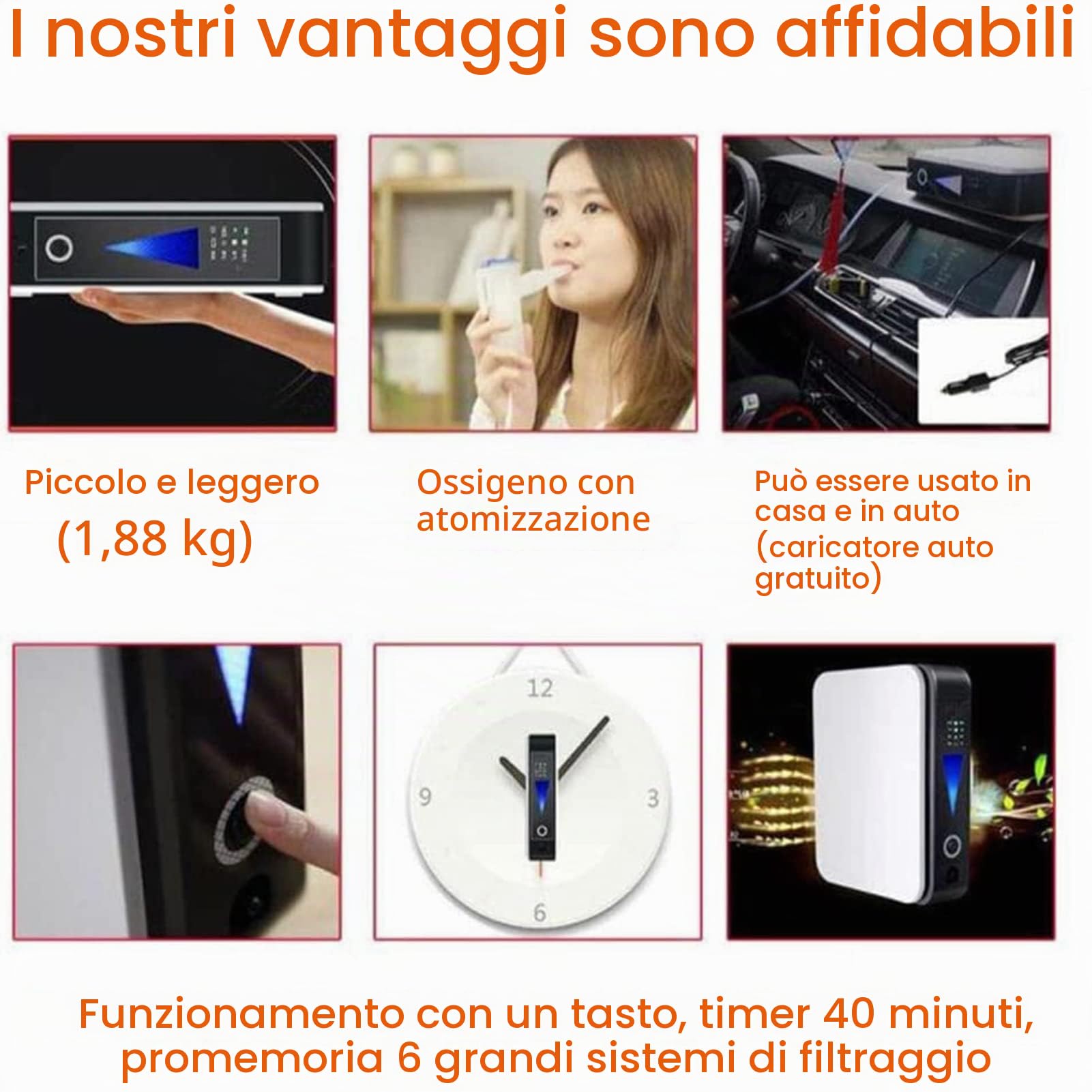 LoJax Concentratore di Ossigeno Portatile, Generatore di Ossigeno per Terapia della Macchina Dell'Ossigeno Regolabile da 1L/min, Mini Macchina Dell'Ossigeno per Auto Adatta per La Casa E I Viaggi