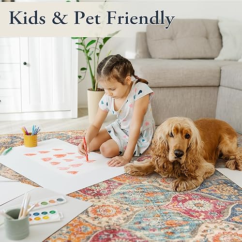 Vista 207 de Lahome - Alfombra de marroquí tejida, alfombra para cocina, pasillo, antideslizante, pasillo para entrada, pasillo de lavadero, dormitorio, 91 x 152