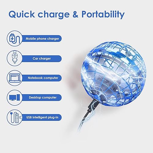 Miniatura 9 de Juguetes de bola de orbe volador, bola flotante, nebulosa voladora, boomerang controlado a mano, bola giratoria galáctica Nova Pro, luz RGB mágica