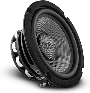 DS18 PRO-CF6.4NR 6.5 Inches Water Resistant Loudspeaker - Mid-Bass Carbon Fiber Cone and Neodymium Rings Magnet 500 Watts 4-Ohms - Ideal for Motorcycle & Motorsports (1 Speaker)
