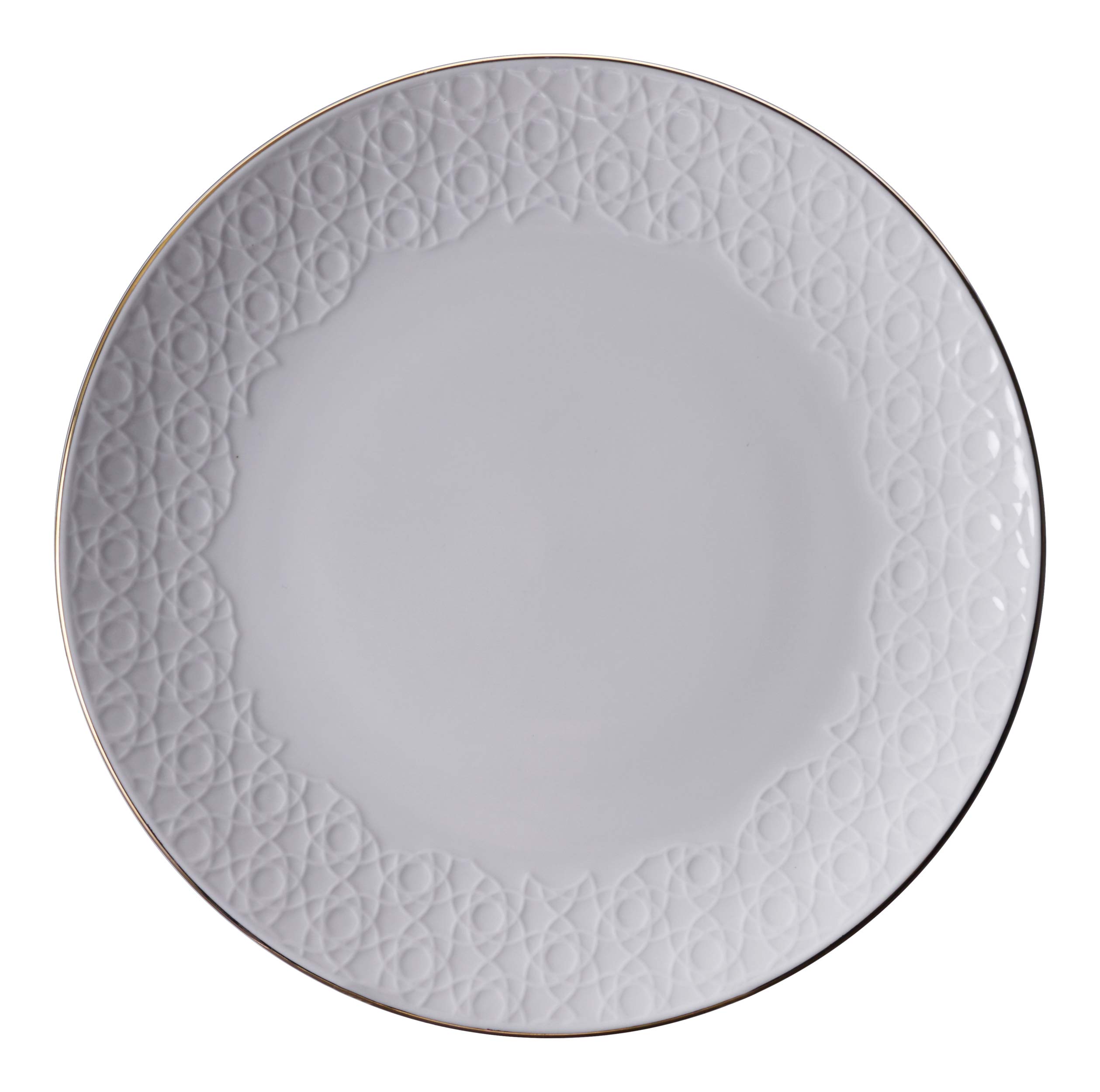 Set 4 Piatti Bianchi TOKYO Design Studio - Porcellana Giapponese Bordo Dorato 15cm