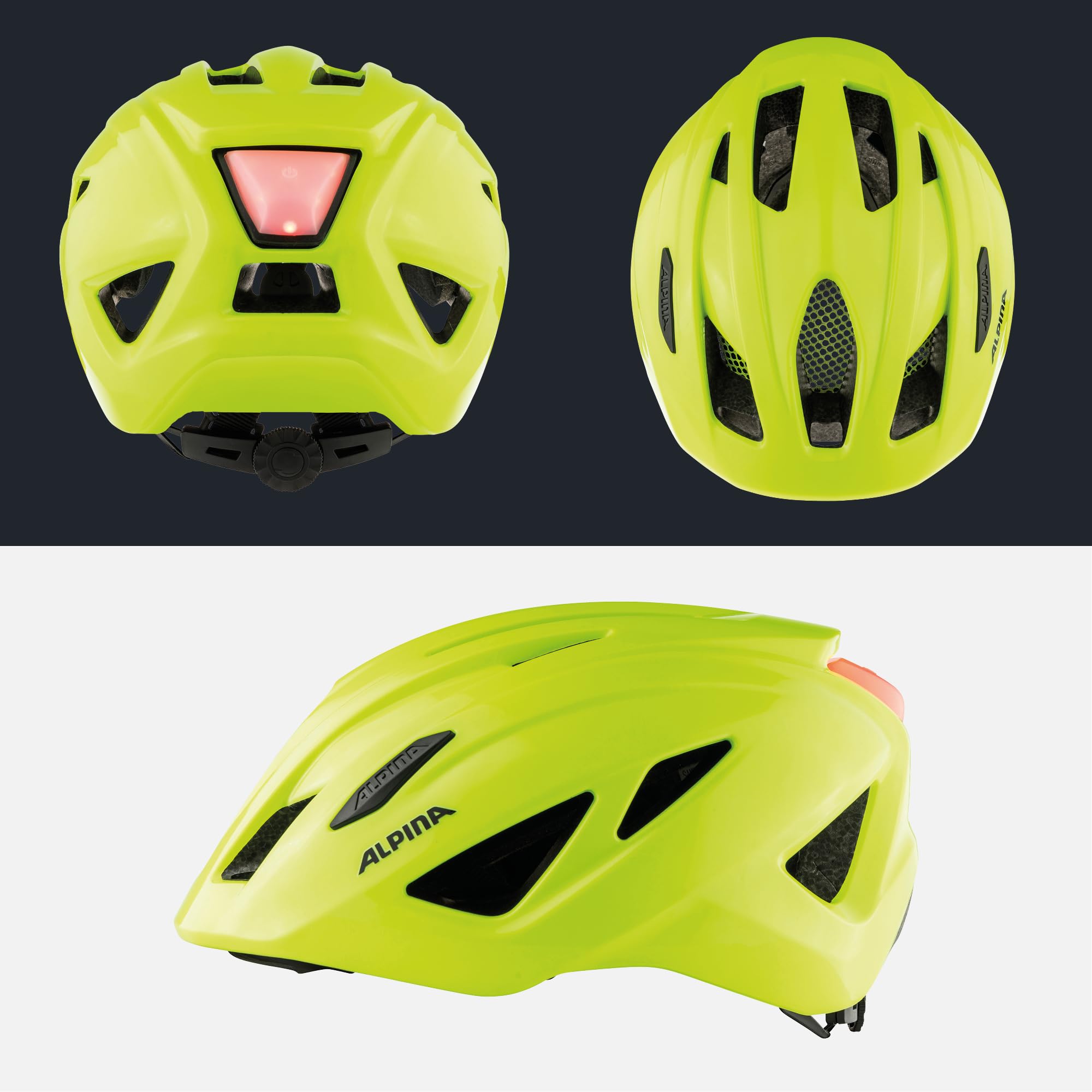 ALPINA PICO Flash - Beleuchteter, Leichter & Bruchfester Fahrradhelm Mit Fliegennetz Für Kinder