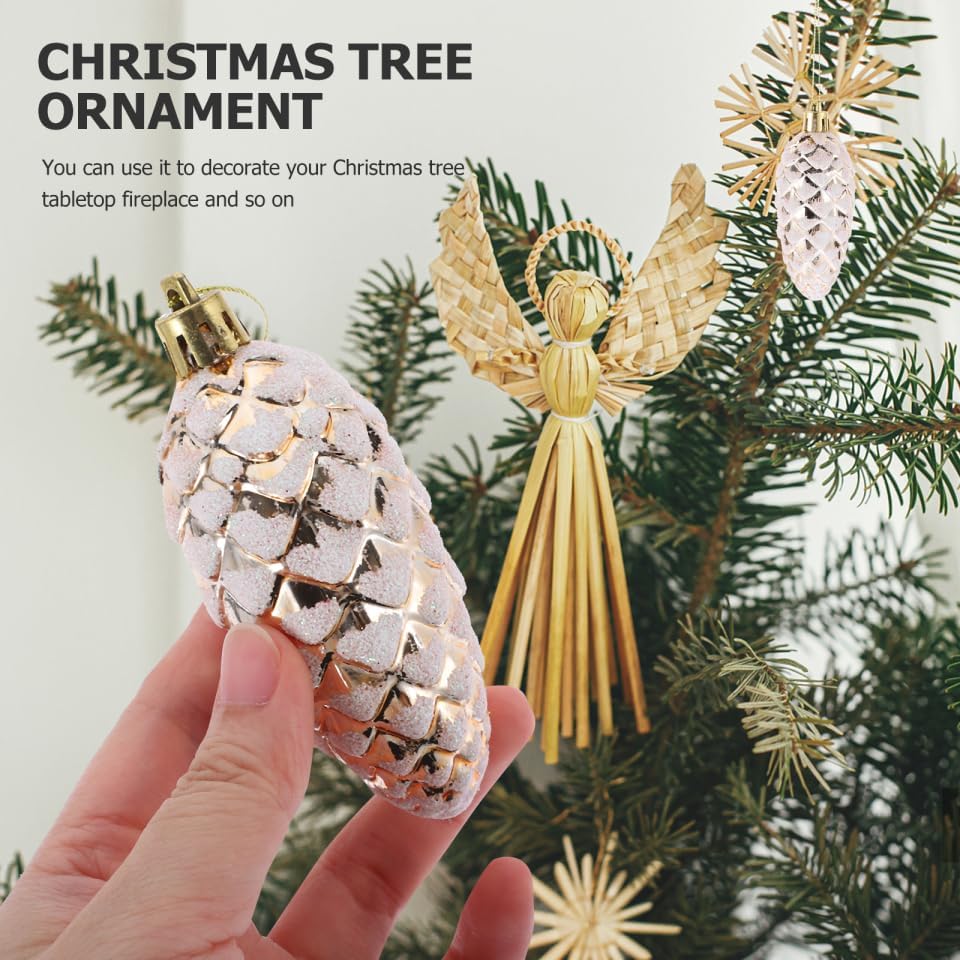 DECHOUS 10Pcs Plastic Pine Cones Ornaments for Christmas Tree Hanging Pendants Shatterproof Christmas Pinecone Baubles for Party Holiday Decorations - Image 7