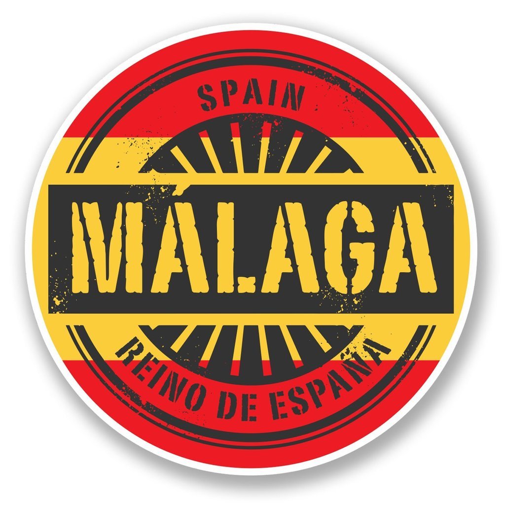 Destinationvinyl Multi 2 X 10Cm/100Mm Malaga Spain Vinyl Self Adhesive Sticker Decal Laptop Travel Luggage Car Bike Sign Fun #6016