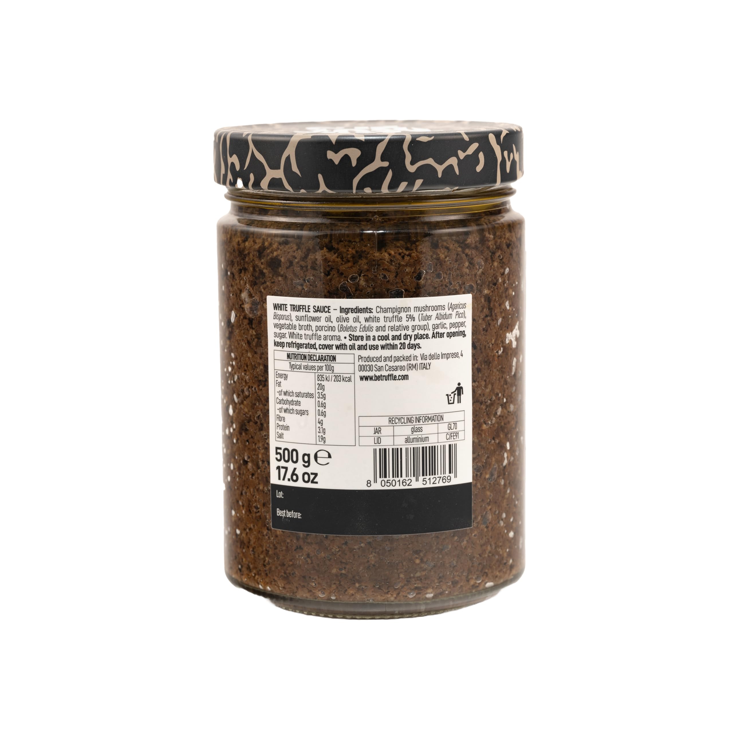 Be Truffle - Salsa al Tartufo Nero 500g - Vegan, Gluten-Free, Cholesterol-Free