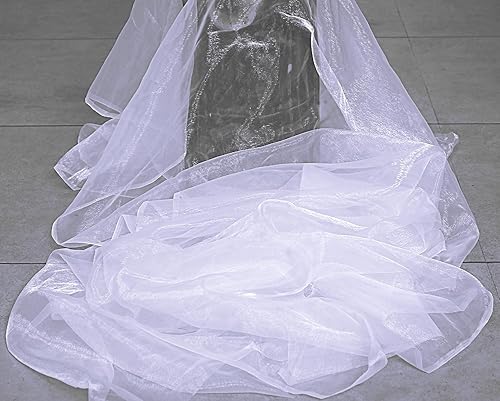 Miniatura 3 de MDS - Tela de organza de Navidad de 10 yardas, 44 pulgadas de ancho, tela de tul transparente brillante para decoración de fiesta de Año Nuevo,