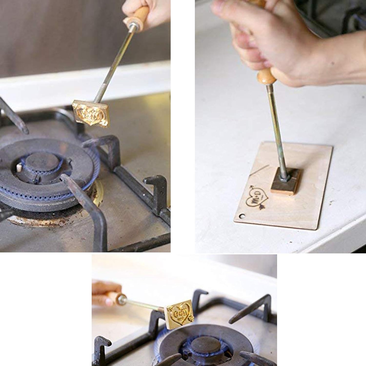 Wood Branding Iron Durable Stamp Wood Leather Branding (1"x1")