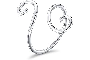 S925 Sterling Silver Adjustable Open Ring for Women