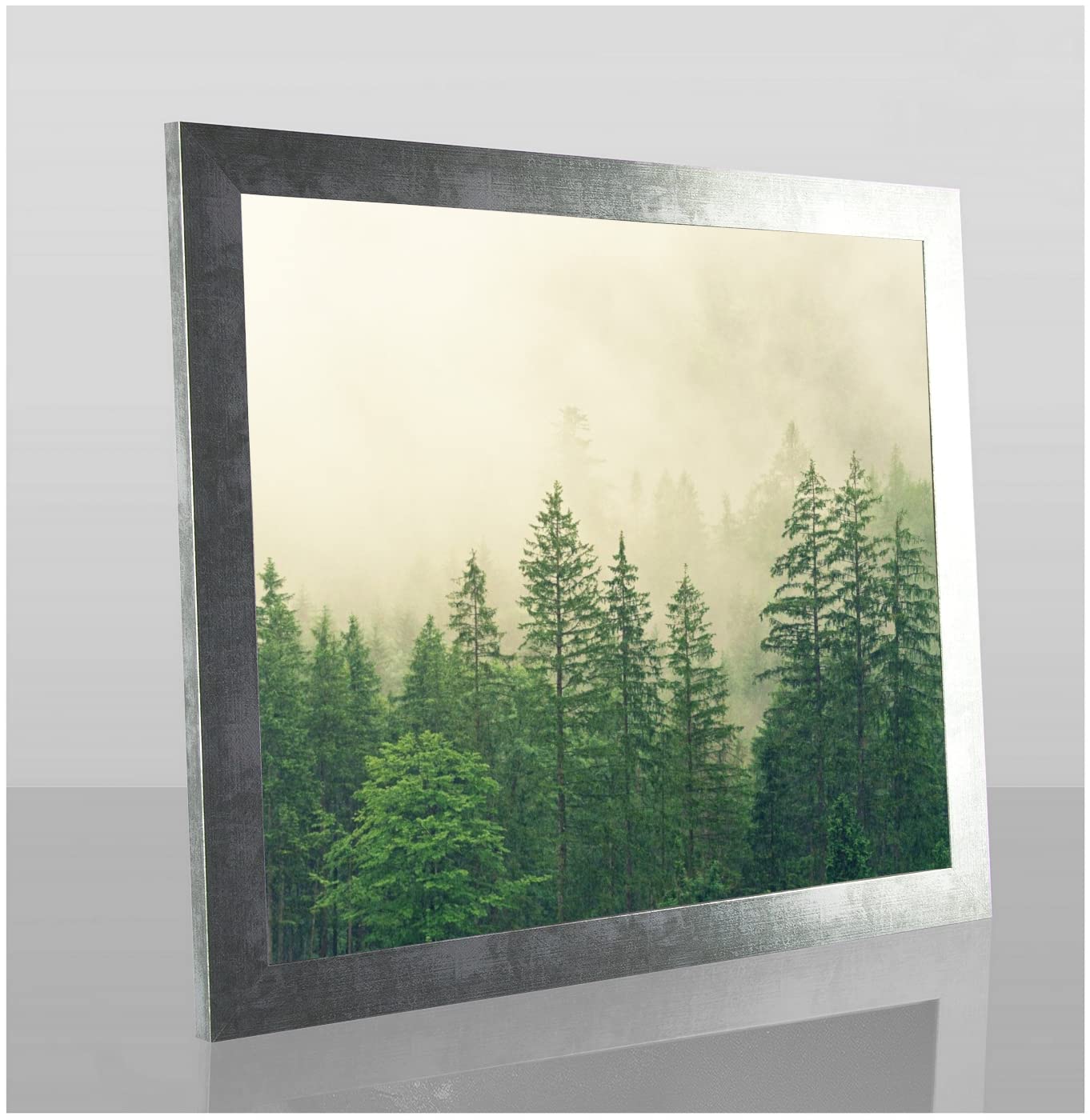 Monaldo Deluxe Bilderrahmen Posterrahmen 68,5 x 49 cm Eisen Gewischt Dekor Wechselrahmen weisser Hintergrund klares Kunstglas