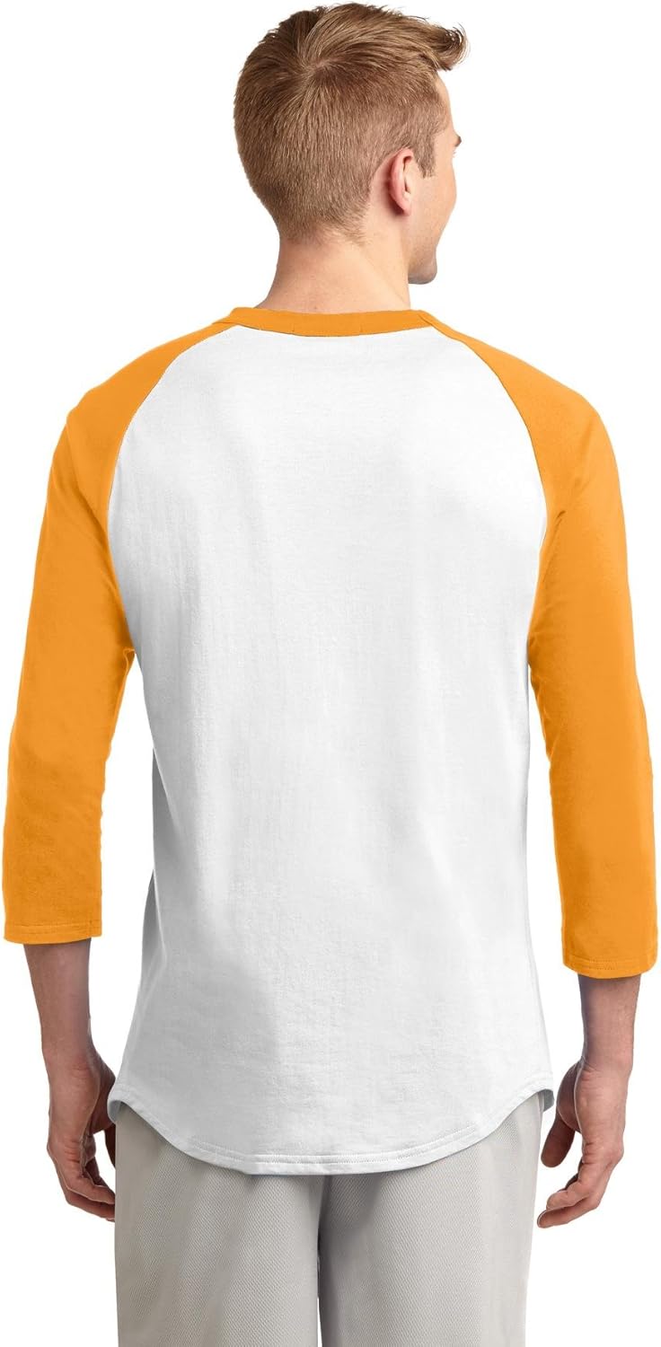 Sport-Tek Men's Colorblock Raglan Jersey 3X-Large White/Gold