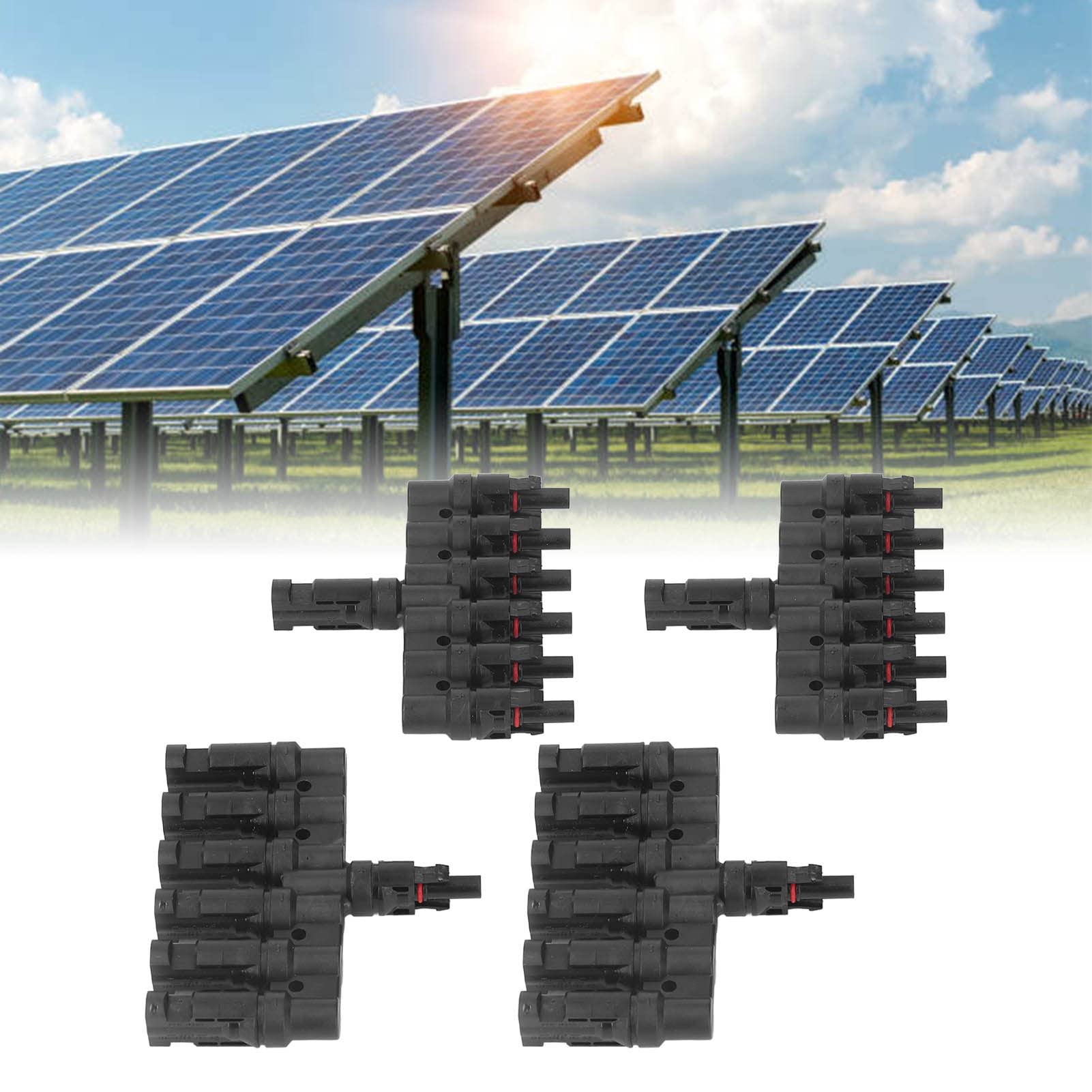 2 Set Solar PV Steckverbinder 1000 V Wasserdichte Solar Abzweigverbinder für die Parallelschaltung zwischen Solarmodulen (PV-LT-6)