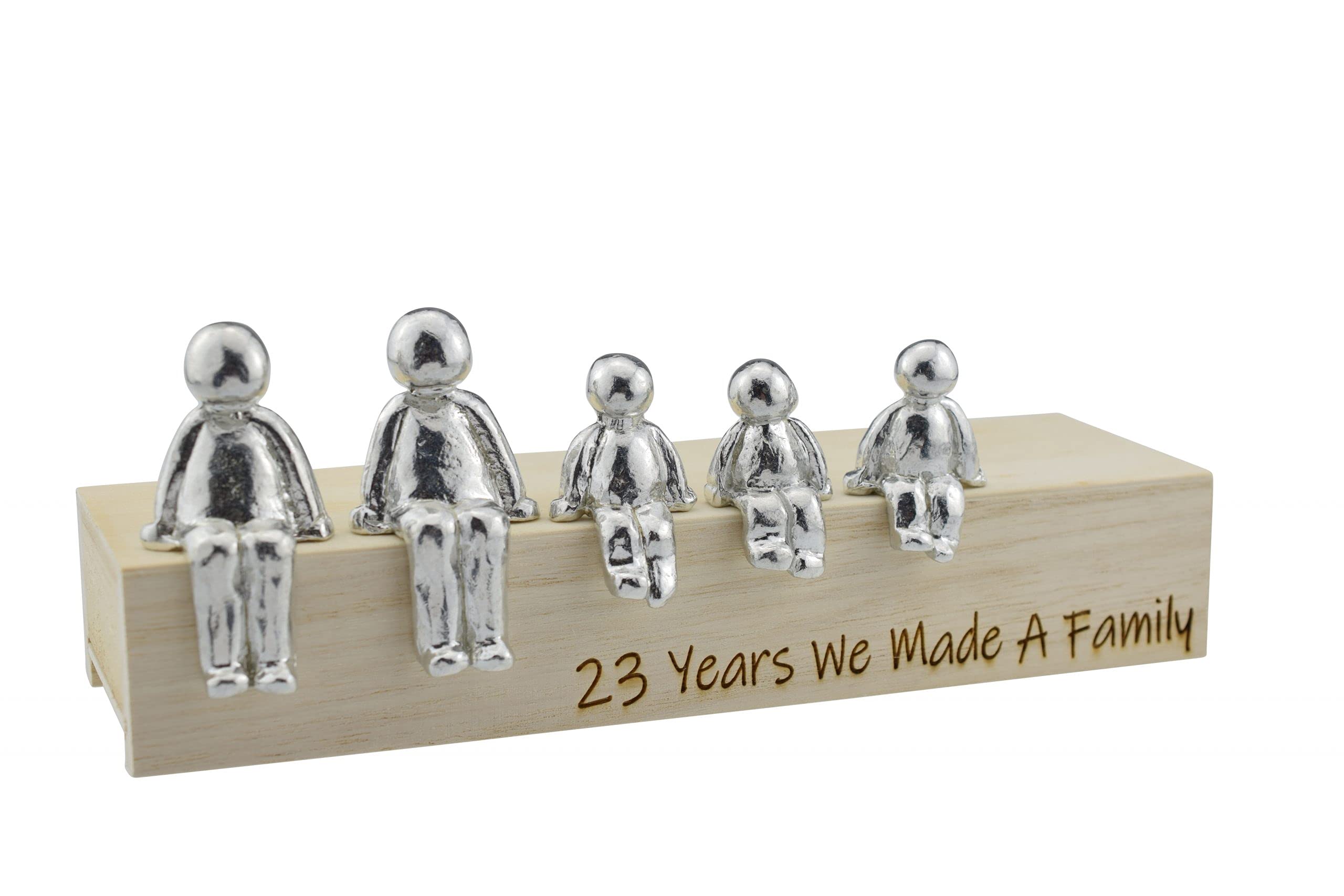Pomysł na 23. rocznicę - 23 lata 'We Made A Family' metalowa ozdoba - wybierz kombinację rodzinną (3 dzieci)
