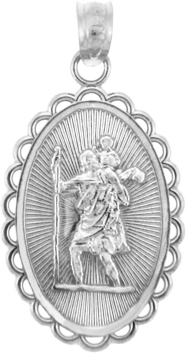 925 Sterling Silver Saint Christopher Medal Catholic Protection Charm Pendant