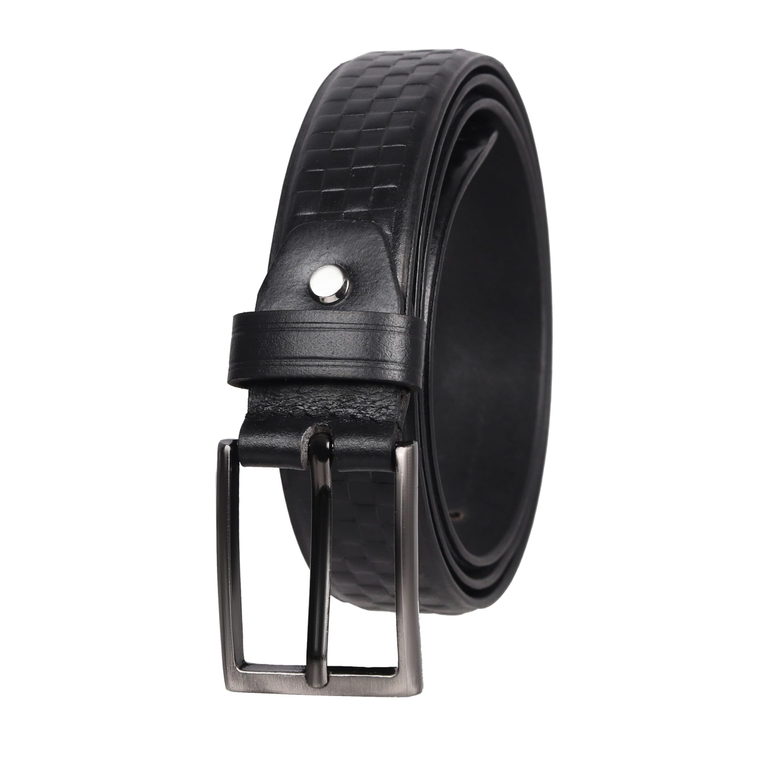 Men’s Leather Belt | Genuine Leather | Box Braided Pattern Design | Adjustable Formal & Casual Belt | Durable Stylish Waist Belt-image-37
