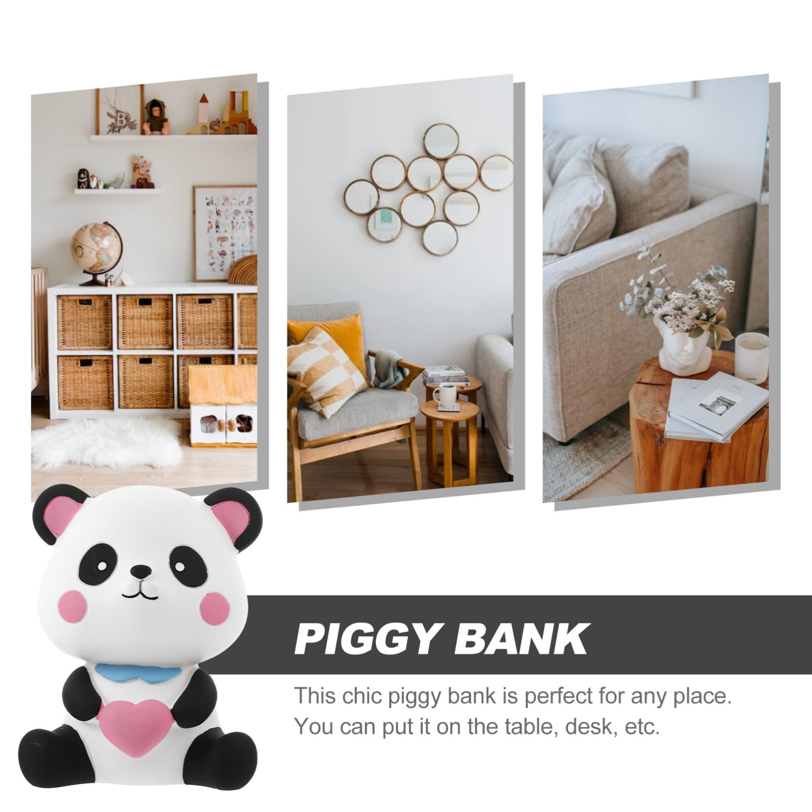 Zerodeko Bonita Alcancia de Panda, Inastillable, Hucha de Panda, Hucha de Animales, para Niños y Niñas, Decoración del Hogar