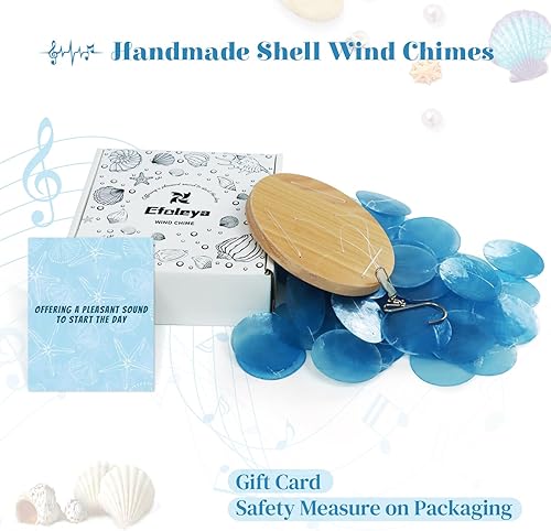 Miniatura 4 de Capiz - Carillón de viento para exterior de 28 pulgadas, carillón de viento con temática de océanoplaya, regalo para mujeres, decoración del día de