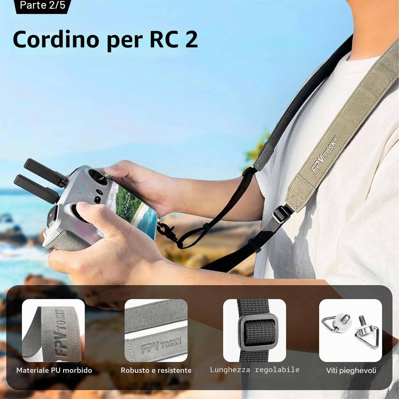 Set di accessori in valigia rigida FPVtosky per DJI Mini 5 Pro, set di accessori per droni include valigia a due strati, posto di atterraggio, cordino, pellicola protettiva per lo schermo, copertura