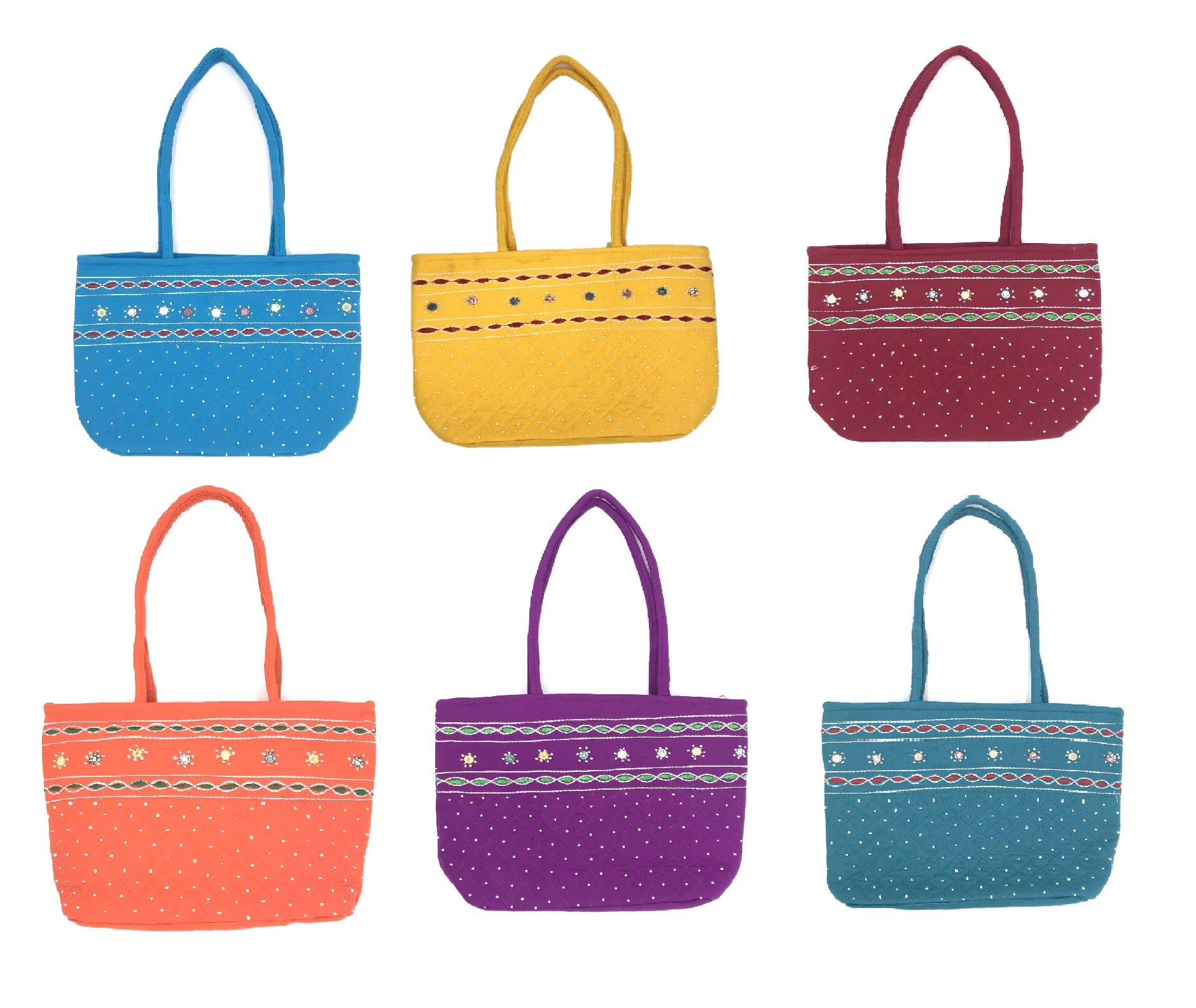 srishopify handicrafts Combo Bags for Women Shoulder Handbags Mirror Work Wedding Gift Anniversary Housewarming Gifts, Pooja Haldi Mehndi Function Return Gifts Pack of 6 (B0C4B68V3J) Amazon Price History, Amazon Price Tracker