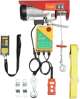 Yellulu 2 in 1 Electric Hoist Winch 1800lb, Portable Electric Hoist, Power Electric Winch, Cable/Wireless Remote Control- with 12M/ 39.37ft Lanyard- 20/39.4 FT Lifting Height, Lift 17/ 33ft/min