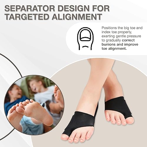 Miniatura 4 de IGMAN Par de almohadillas de corrección de juanetes para mujeres y hombres, para usar con zapatos y espaciadores de dedos para aliviar el dolor