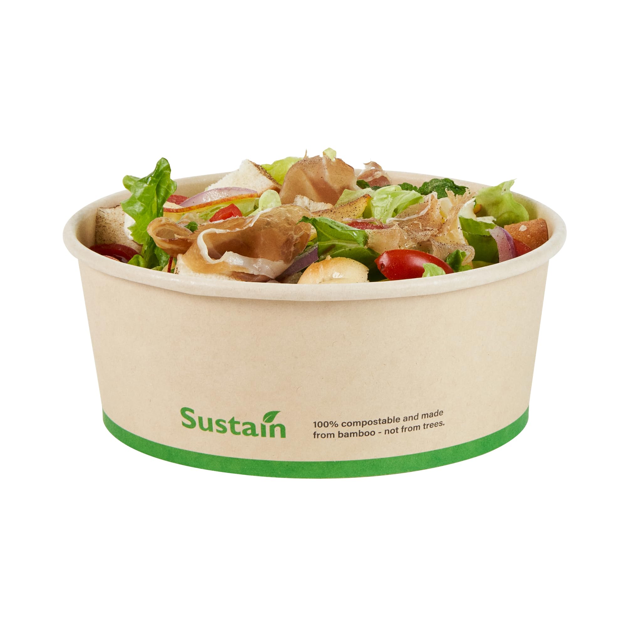 Restaurantware - Cajas de papel resistentes de 25 onzas, 50 recipientes redondos para alimentos, con forro de ácido poliláctico, compostables, contenedores de papel de bambú, desechables, a prueba de