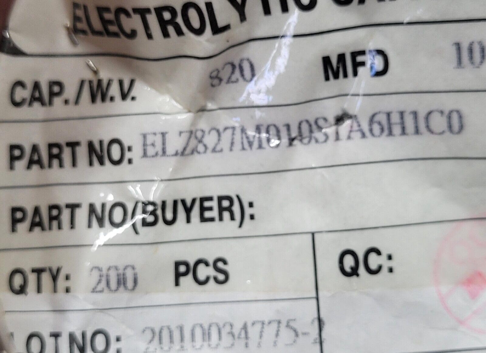 Generic (10 PCS) ELZ827M010S1A6H1C0 LUXON