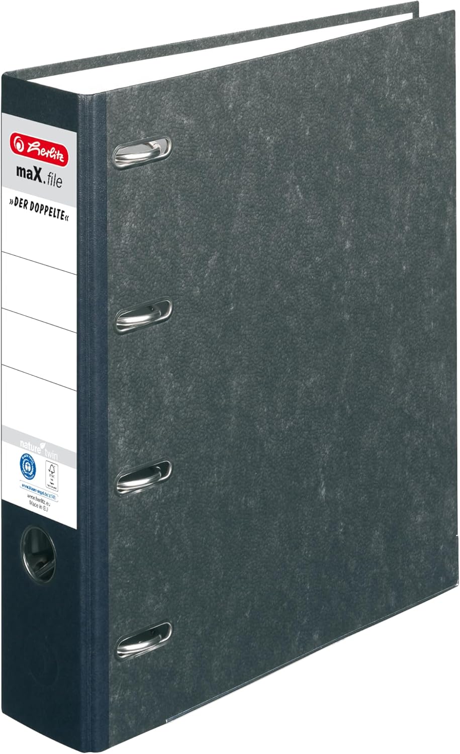Herlitz 5190806 Lever Arch File 4 Rings A4 7 cm Black (German Import)