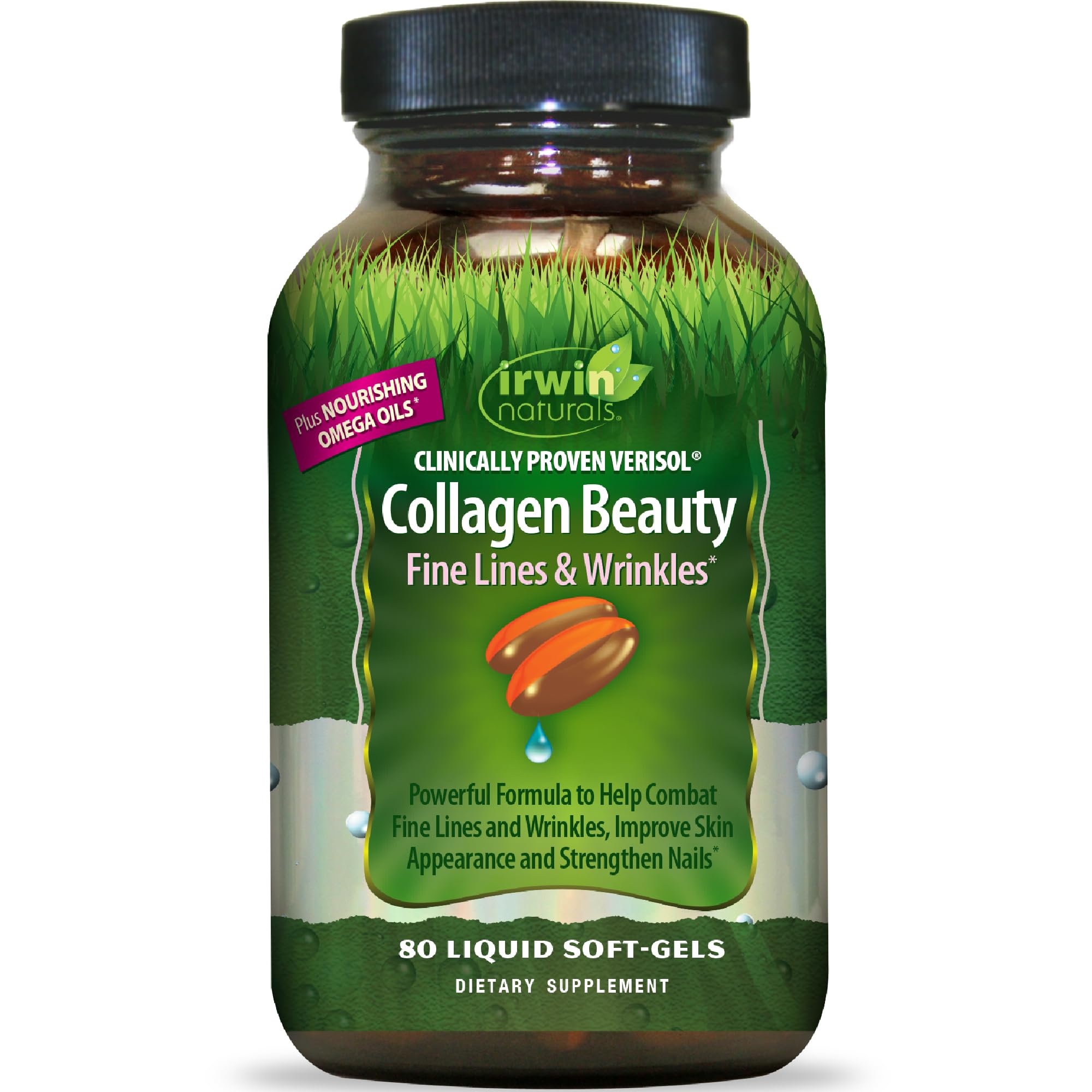 Irwin Naturals Collagen Beauty Supplement Hair Skin and Nails Vitamins 80 Count (Pack of 1)